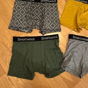 Smartwool Men's Boxer Briefs - Patterned Gray, Olive Green, Mustard Yellow, Etc